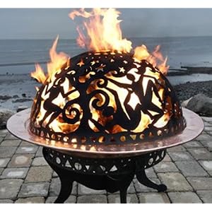 33.5 Handcrafted Cut Steel Night Sky Decorative Fire Dome and Pit by 