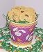 Gourmet Food : Scott's Cakes 1 lb. Almond Cookies in a Purple Bunny Pail