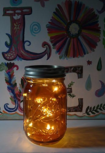 Fairy Lightss Led Ball Mason Pint 16 Ounce Jar Regular Mouth Firefly (Orange)