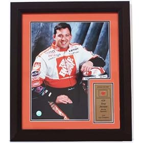 Tony Stewart Race Used Car Piece Includes 11" x 14" Photograph With Piece of Racecar in a 21" x 29" Deluxe Photograph Frame