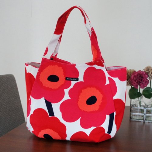 マリメッコ（marimekko）トートバッグ　JAPAN HUVITUS/RED