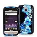 Blue Flowers Design Crystal Hard Skin Case Cover for LG Optimus M MS690 Metro-PCS Phone by Electromaster