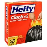 Hefty Cinch Sak Large, 30 Gallon Trash Bags, Case Pack, Six - 28 Count Boxes (168 Bags)