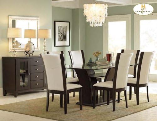 Daisy Casual Dining 7pc Set Glass Top Espresso Finish