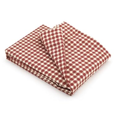 V&A Ikat Gingham Curtain (Brick Red)||RLCTB