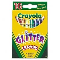 Crayola 52-3716 Glitter Crayons Assorted Colors 16 Count (Pack of 2)

