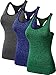 Neleus Women's 3 Pack Yoga Compression Tank Top,8007,Grey,Green,Blue,US M,EU L