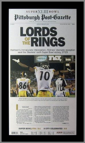 Pittsburgh Steelers - Lords - Holmes - Super Bowl 43 XLIII - Wood Mounted Newspaper Print