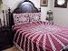 Decorative Burgundy Indian Bedspread Handmade Beadwork Luxury Bedding 3P Set