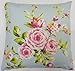 SHABBY PINK BLUE ROSE FLORAL COTTON CHIC CUSHION COVER 18
