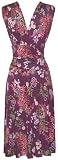 Purple Asian Floral Ruched Dress JR Plus Size