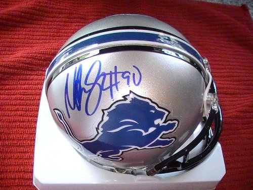NDAMUKONG SUH SIGNED AUTO AUTOGRAPHED DETROIT LION MINI HELMET W/ COA AND HOLOGRAM