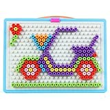 ディーマーク 図形パズル ペグボード ジグソー 想像力 開発 DIYカラーマッシ パズル キューブ くぎ ペグ ボックス 積み木 知育玩具