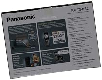 Panasonic KX-TG4032B DECT 6.0 PLUS Expandable Digital Cordless Phone with Answering System, Black, 2 Handsets
