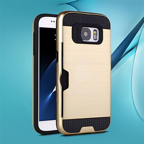 Galaxy S7 Case, Samsung S7 Case, Carrying Case for Samsung Cell Phone [With Card Slot Design] Easy to Fit and Remove. Samsung Galaxy S7 Case [With Drop Protection Technology]. (Golden)