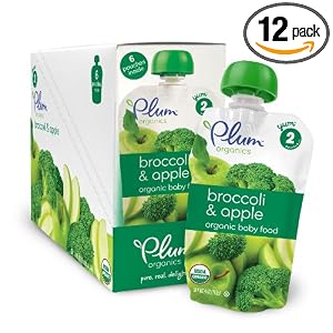Plum Organics Baby Second Blends, Broccoli and Apple, 4.0-Ounce Pouches (Pack of 12)