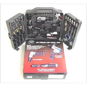 50 PCS Air Tool Combo Kit Hammer Impact Wrench Ratchet by