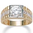 PalmBeach Jewelry Mens DiamonUltraTM Cubic Zirconia 14k Gold-Plated Ring