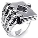 KONOV Mens Stainless Steel Ring, Gothic Skull Hand Claw Poker Playing Card, Black Silver