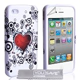 iPhone 4 / 4S White And Red Heart Silicone Caseby Yousave Accessories�