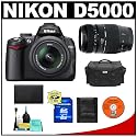 Nikon D5000 Digital SLR Camera w/ 18-55mm VR Lens + Tamron 70-300mm Zoom Lens + 8GB Memory Card + Spare EN-EL9 Battery + Case + Cameta Bonus Accessory Kit