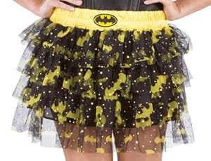 Rubie's DC Comics Justice League Superhero Style Teen Skirt with Sequins Batgirl, Black, One Size Costume