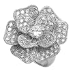 Sterling Silver Ring - Rose - Clear CZ - Prong Set - 31 mm x 4 mm, Sizes 5-10 Sterling Silver Ring - Rose - Clear CZ - Prong Set - 31 mm x 4 mm, Sizes 5-10