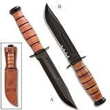 KABAR USMC Short Knife w Leather Sheath by Ka-Bar