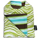 Bella Tunno Reversible Bib, Lime Zebra/Coco Suit Stripe
