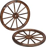 Decorative Vintage Wood Garden Wagon Wheel With Steel Rim - 24