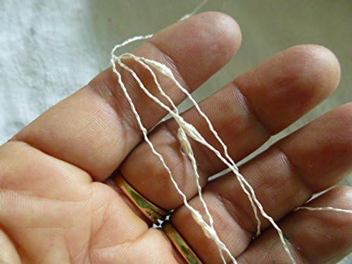 Ivory White Shiny Rayon Slubby Boucle Lace Weight Yarn