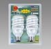 TWO PACK 23 WATT CFL SPIRAL TWIST COMPACT FLUORESCENT LIGHT BULB 2700K SOFT WHITE ENE...