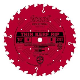 Freud LU87R010 10-Inch 24 Tooth FTG Thin Kerf Ripping Saw Blade with 5 8-Inch Arbor and... by Freud