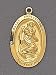 Gold Religious Saint Christopher Pendant Necklace 18"