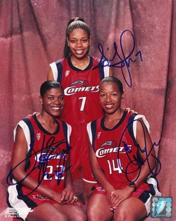 Buy Cynthia Cooper, Tina Thompson, & Sheryl Swoopes autographed 8x10 Photo (Houston Comets) by Sports Memorabilia LLC