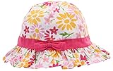 EOZY 子供ハット帽子 女の子 リバーシブル帽子 バケットハット 6か月-6歳ベビー キッズ 春夏用 uvカットつば広帽子 日よけ帽子 花柄 ピンク 50cm