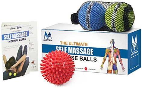 Textured Lacrosse Balls and spike ball set for Myofascial Release Mobility &amp; Physical Therapy Massage Balls with Carry Case (Pack of 3)