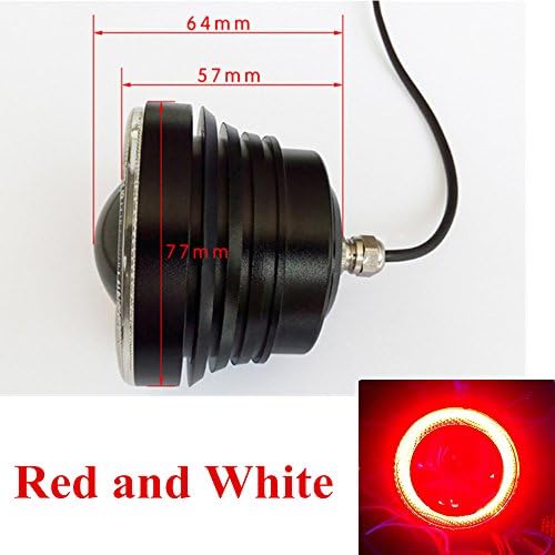2x 12V Universal Super Bright Car LED COB Fog Angel Eyes DRL Spot Light Head Lamp 2 Color For Option (3 inch 76mm , Red and White)