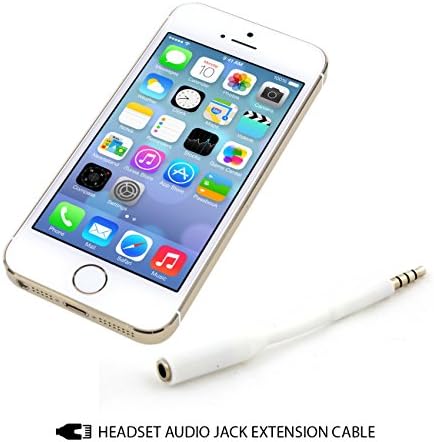IBSound® Headset Audio Jack Extension Cable - 3.5 Male to 3.5 Female 4 Position Stereo Adapter Cord / For Apple iPhone 5 / 5s / 5C / Samsung Galaxy or iPad, Tablets & Android Smartphones / 1-Year Warranty (White)
