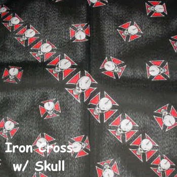 Iron Cross Skull Head Bandana 22 inch square