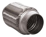 2 ID x 6 OAL Stainless Steel Flexible Exhaust Coupling with No Inner Liner