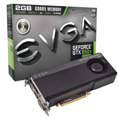 EVGA GeForce GTX650Ti Boost 2GB GDDR5 192bit, Dual-Link DVI-I, DVI-D, HDMI,DP, SLI Ready Graphics Card