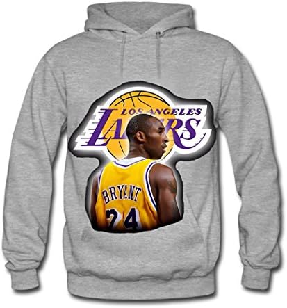 LBJY Fashion Printing Customized Kobe Bryant Men's Classic Hoodie Sweatshirt Medium Gray