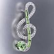 Swarovski Crystal Silver Note August Birthstone Brooches