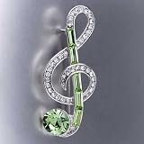 Swarovski Crystal Silver Note August Birthstone Brooches