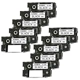 Pack of 10 Casio Black Ink Cartridge Ribbons for All CW Disc Title Printers, CW-50 and CW-75 CD Title Writers (TR-18BK)