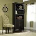 Edge Water Bookcase with Doors Estate Black Finish