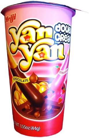Meiji Yanyan, Double Cream Snack, Chocolate/Strawberry, 1.55-Ounce Packages (Pack of 20)