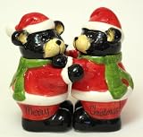 Merry Christmas Bear Salt and Pepper Shaker Set - Bear Decor