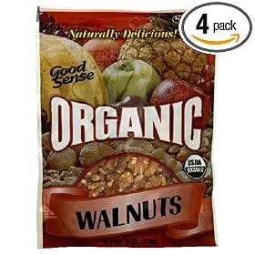 Good Sense Organic Walnuts, 6-Ounce Bags (Pack of 4)